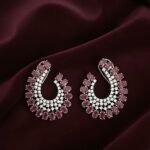 Ruby Crescent Statement Earrings