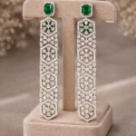 Emerald Lattice Drop Earrings