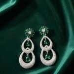 Emerald Bloom Double Drop Earrings