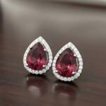 Ruby Halo Stud Earrings